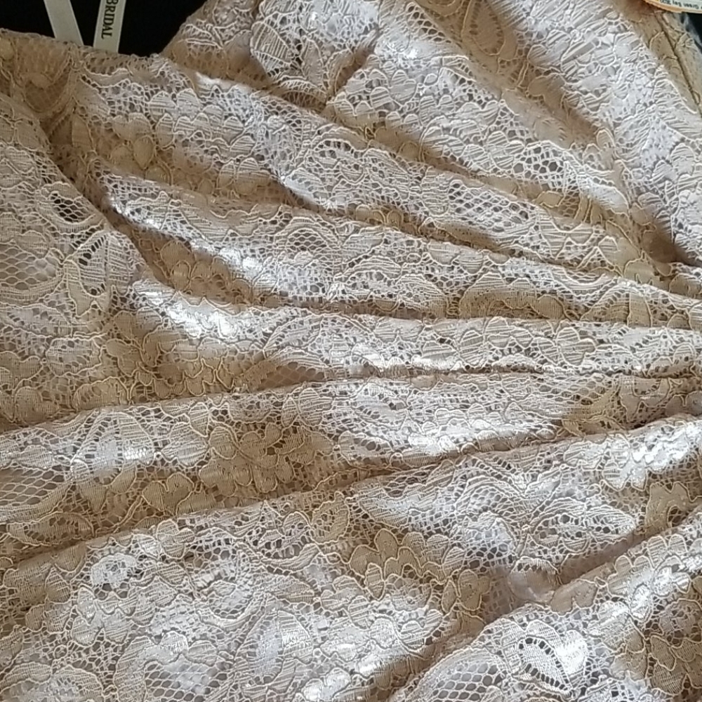 Long Strapless Lace Dress with Sweetheart Neckline - Picture 15 of 15
